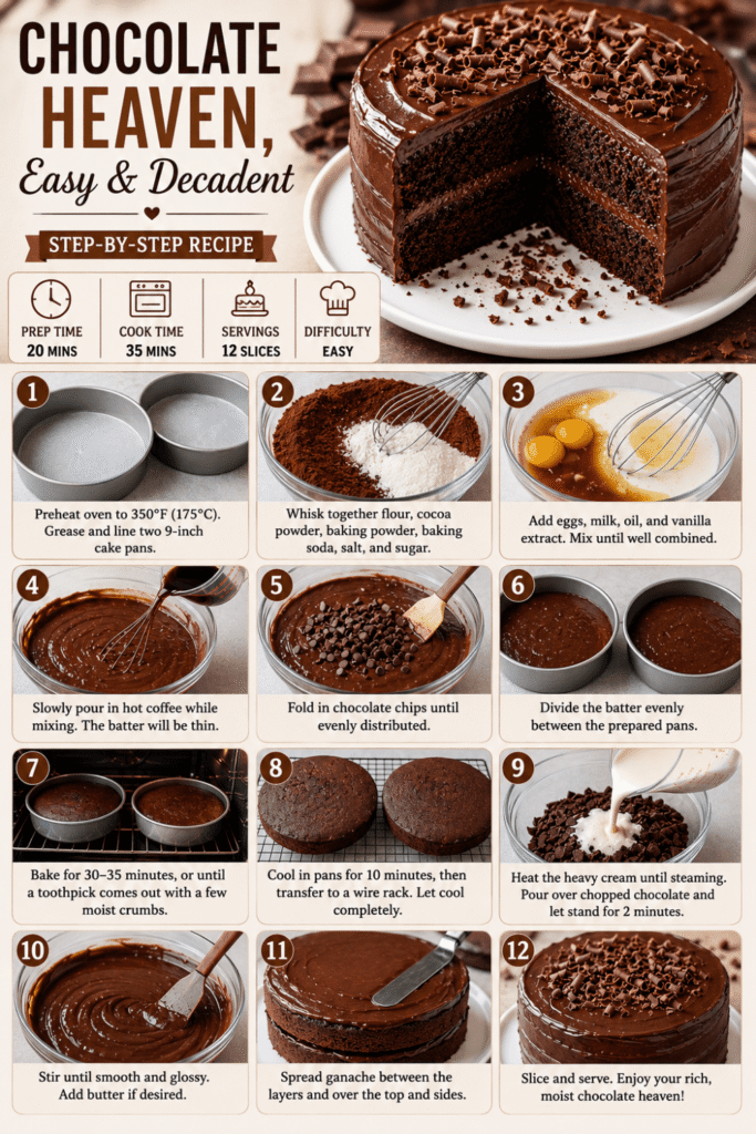 Chocolate Heaven, Easy & Decadent easy homemade chocolate cake recipe